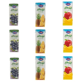  آناناس و سیب موز و انگور میهن - 200 میلی لیتر بسته 9 عددی6327e98795a3b33660